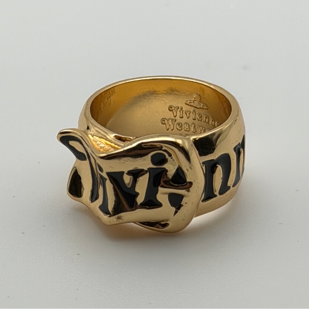 Vivienne Westwood Gold Band with Black Accents - Picture 5 of 6